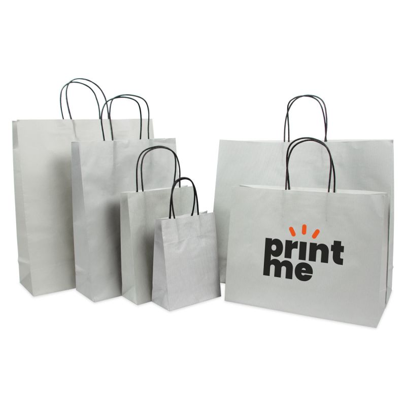 Deluxe twisted paper bags with bottom card 